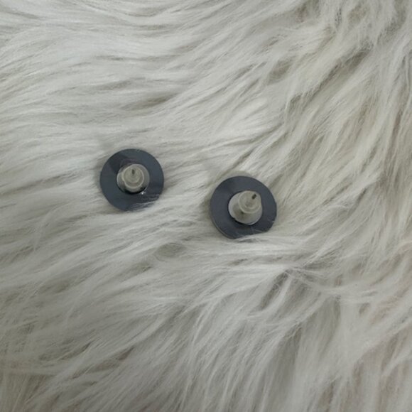 Silver Mirror Circle Stud Earrings Handmade 8718 Handmade NWT Boutique - Picture 2 of 3